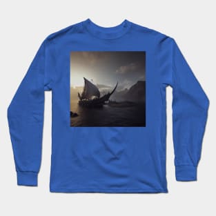 Viking Raiders on Longships Long Sleeve T-Shirt